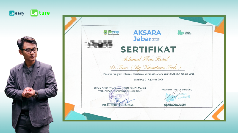 Le Ture (By Nawatara Tech) Raih Sertifikat Program AKSARA Jabar 2025
